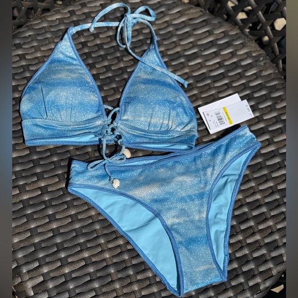 BECCA Sparkling Blue Bikini - Size S/M - NWT - Picture 10 of 16